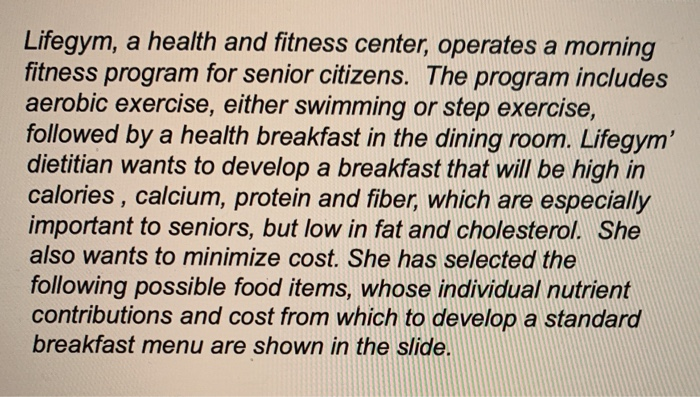 Lifegym, a health and fitness center, operates a