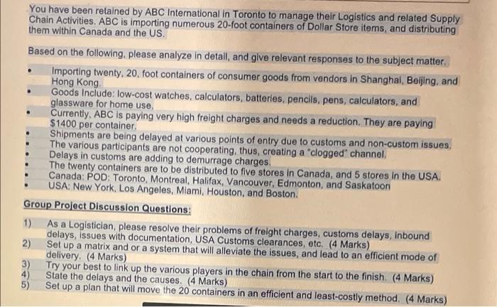 346 You have been retained by ABC International