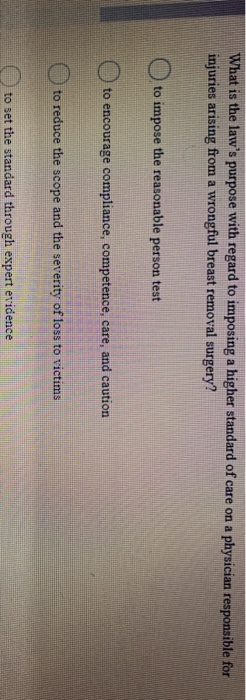 What is the law's purpose with regard to imposing