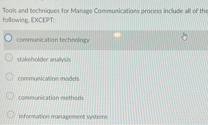 Tools and techniques for Manage Communications