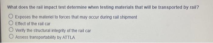 What does the rail impact test determine when