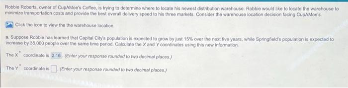 Robbie Roberts, owner of CupAMoe's Coffee, is