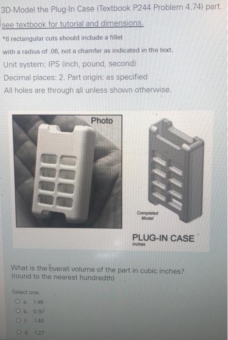 3D-Model the Plug-In Case (Textbook P244 Problem