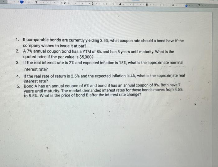 2 3. 5 1. If comparable bonds are currently