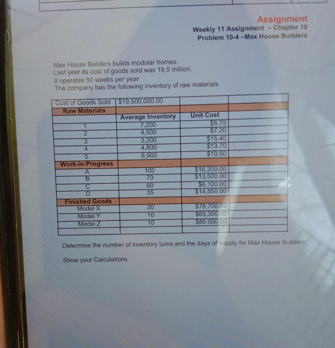 Assignment Weekly 11 Assignment - Chapter 10
