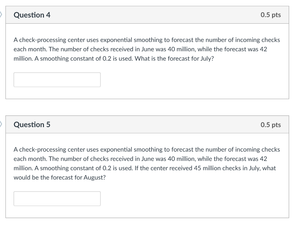 A check-processing center uses exponential