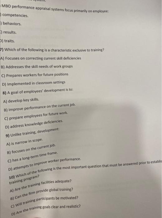 please it's final exam MBO performance appraisal