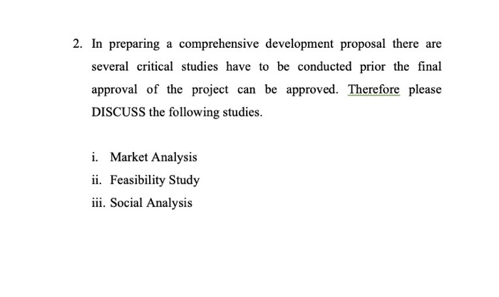 2. In preparing a comprehensive development