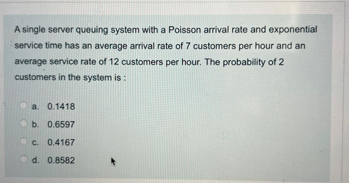 A single server queuing system with a Poisson