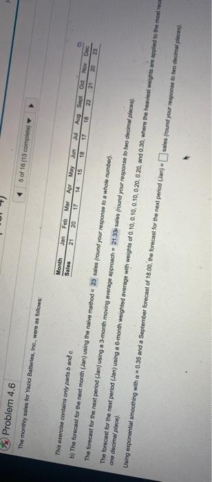 Problem 4.6 5 of 16 (13 completo The monthly