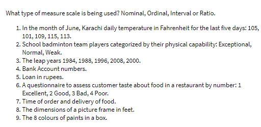 What type of measure scale is being used?