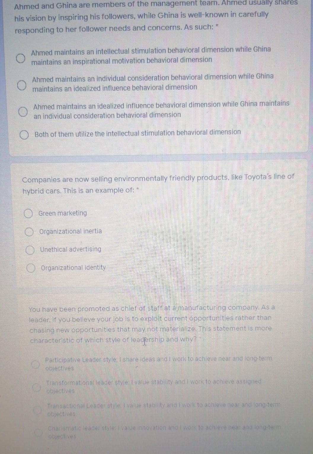 Ahmed and Ghina are members of the management