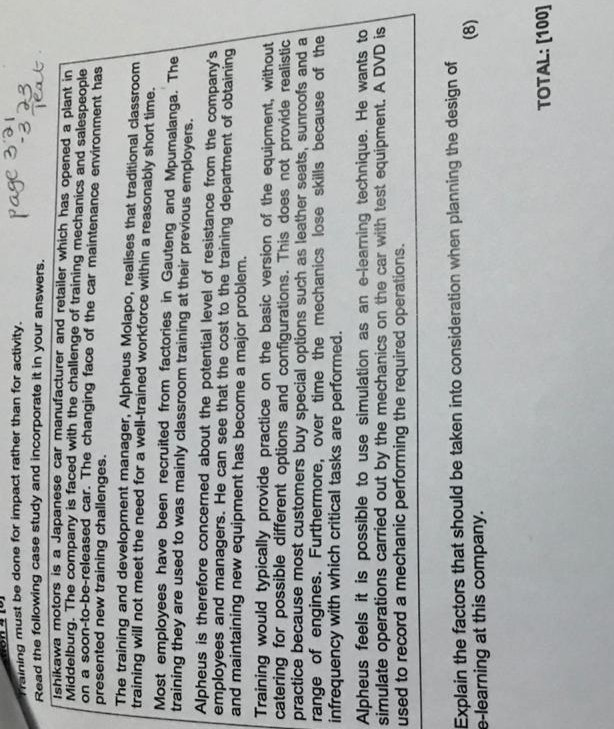 page 321 raining must be done for impact rather