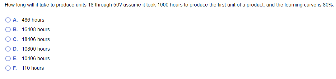 How long will it take to produce units 18 through