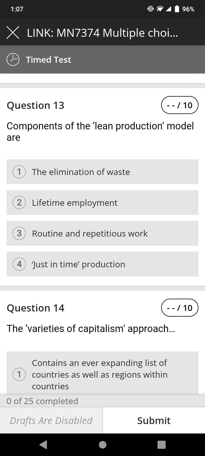 1:07 96% X LINK: MN7374 Multiple choi... Timed