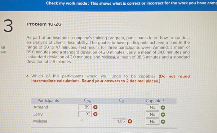 Check my work mode : This shows what is correct