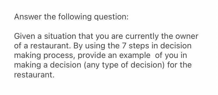 Answer the following question: Given a situation