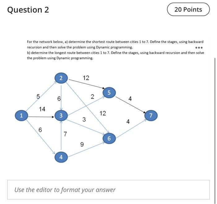 complete answers please Question 2 20 Points For
