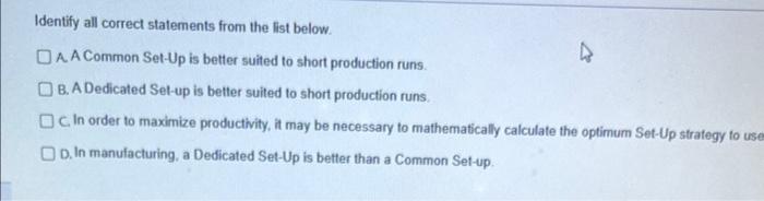 immediately Identify all correct statements from