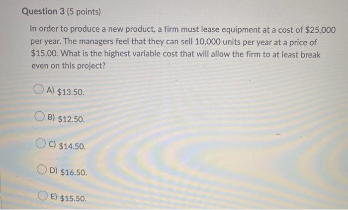 UrGent Help please Question 2 (5 points) A