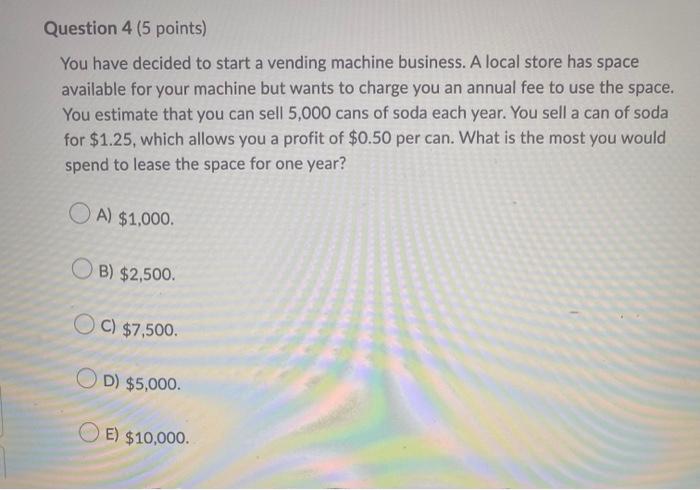 UrGent Help please Question 2 (5 points) A