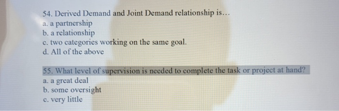 54. Derived Demand and Joint Demand relationship