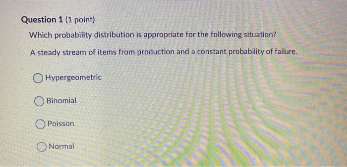 Question 1 (1 point) Which probability