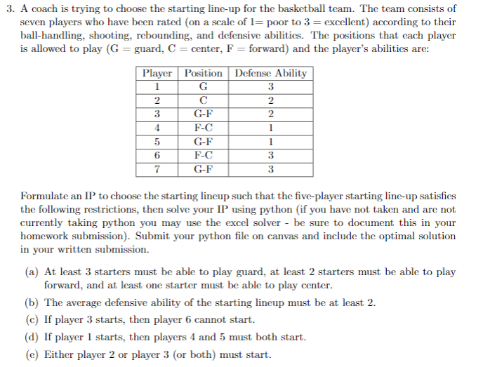 Don't solve, just set up. 3. A coach is trying to