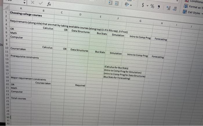 Using the attached template answer the following