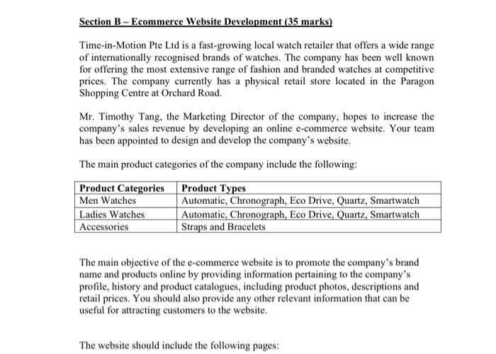 Section B-Ecommerce Website Development (35