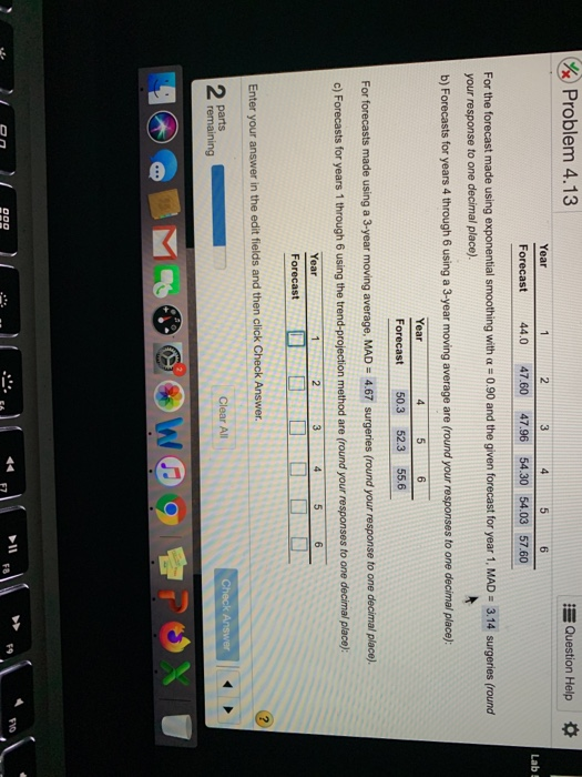 6 Lab Problem 4.13 Question Help Year 1 2 3 4 5