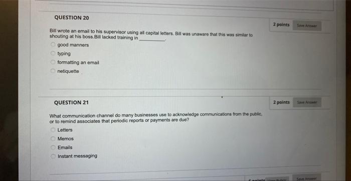 Bill wrote an email to his supervisor using all