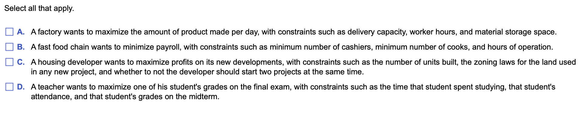 Using the accompanying generic examples of linear