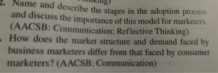 Name and describe the stages in the adoption