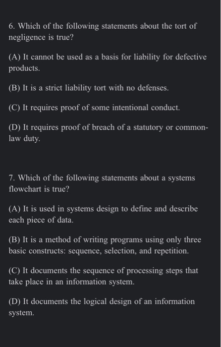 6. Which of the following statements about the