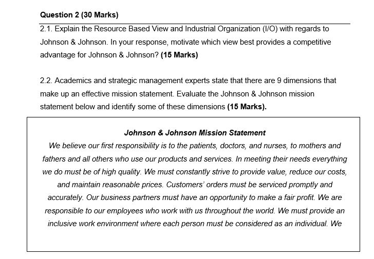Please help with question 2.2 Question 2 (30