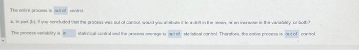 a. Construct the control charts for the mean and