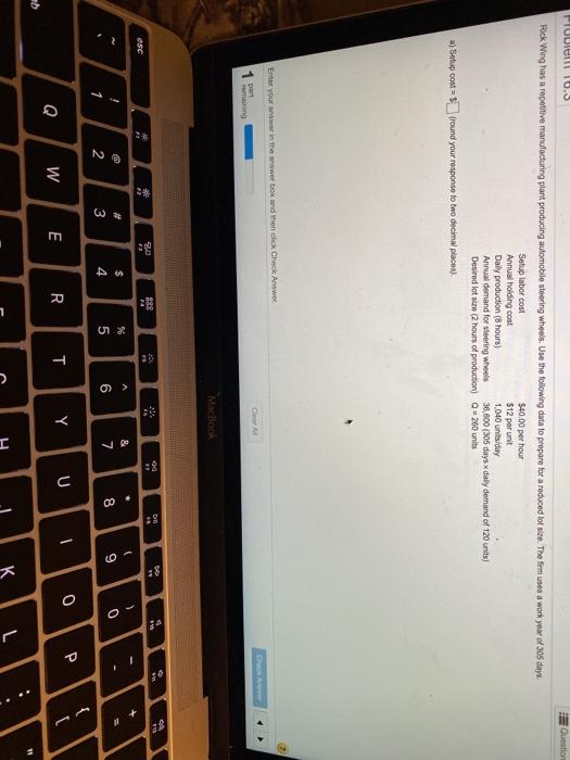 find set-up cost and set-up time Tuule 10.3
