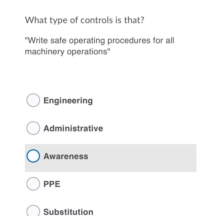 What type of controls is that? "Write safe