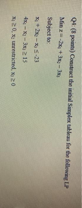 operation research ( industrial engineering) Q4: