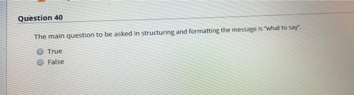 I need answers without explaining Question 40 The