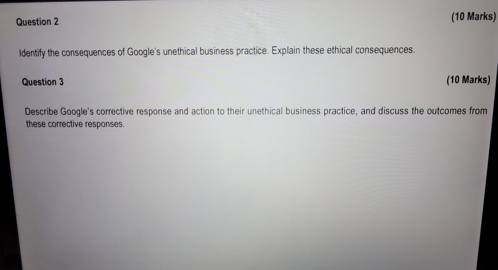 Module: Introduction to Business Ethics Google