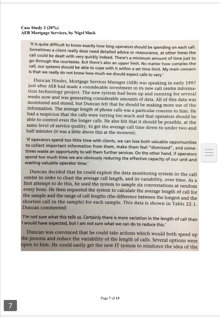 Case Study 2 (20%) AEB Mortgage Services, by