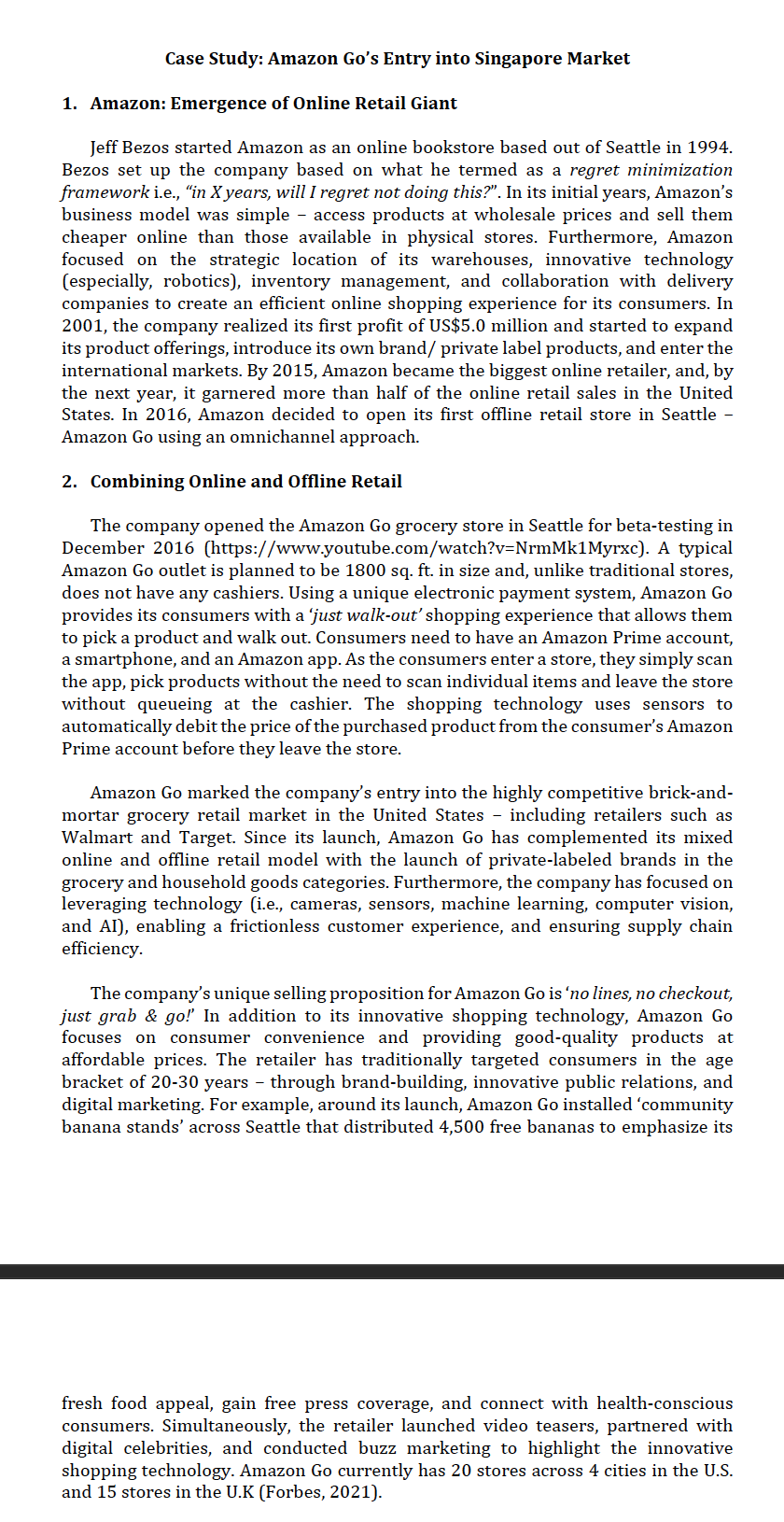 Case Study: Amazon Go's Entry into Singapore