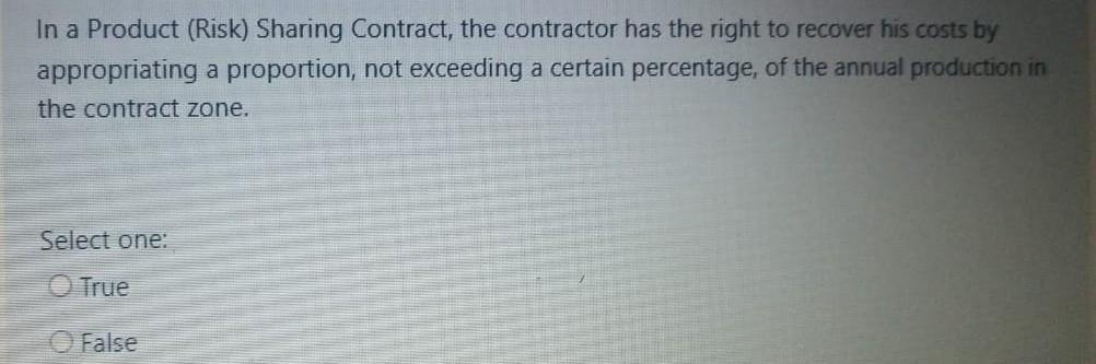 Please answer In a Product (Risk) Sharing