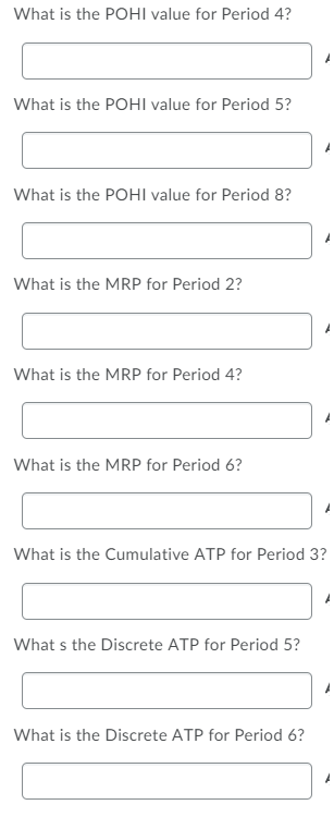 Please include formulas used to find values.
