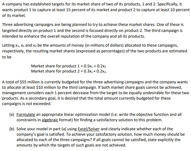 \ Please USE EXCEL/SOLVER TO ANSWER THE QUESTION,