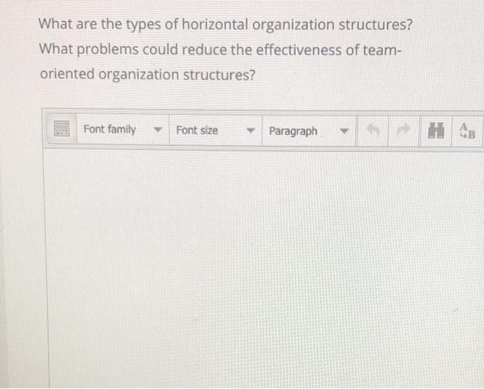 What are the types of horizontal organization