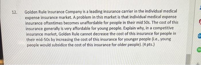 insurance question Golden Rule Insurance Company