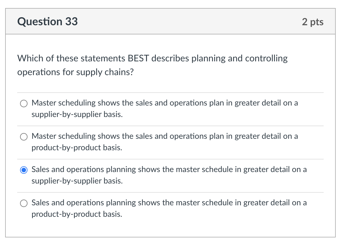 Thank you :) I will upvote Question 33 2 pts